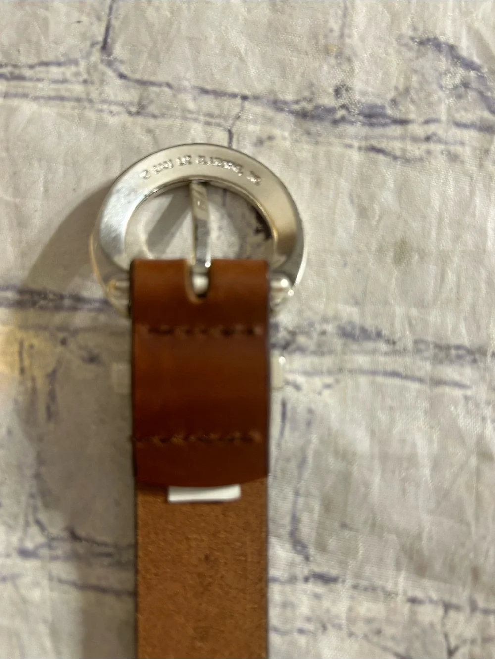 LIZ CLAIBORNE VINTAGE LEATHER (2) BELTS CREAM & BROWN GOLD & SILVER BUCKLES S&M
